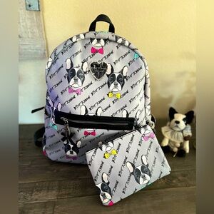 Betsey Johnson French Bulldog Backpack